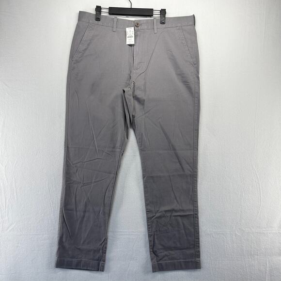 J Crew Pants Men's 36x32 Gray Straight Fit Chino Khaki Pockets Preppy Office NEW - Picture 1 of 9